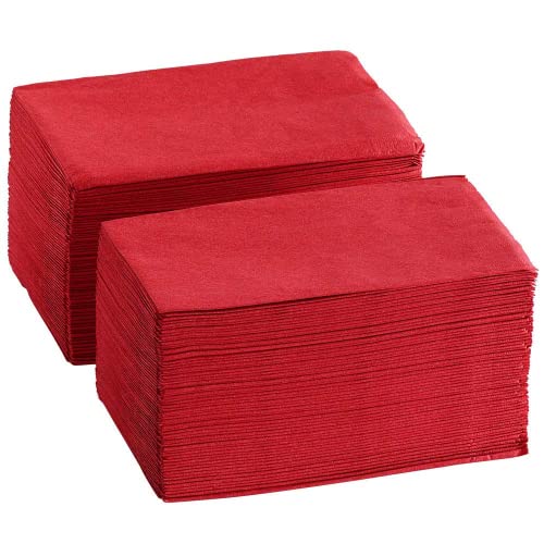 Perfectware- 2 Ply Dinner Napkin Red- 50 CT Red 2 Ply"15 x 17" Paper Dinner Napkins - Pack of 50 CT. Ideal for Party, (PWRedDinnerNapkin-50CT)