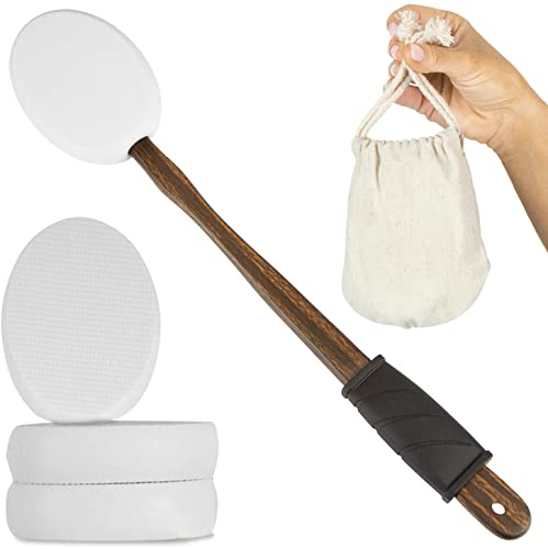 Vive Lotion Applicator for Back, Feet (17.5") - Self Washer Beauty Shower Sponge, Long Handle Cream Wand for Elderly, Women - Apply Medicine, Skin Cream, Body Wash, Sunscreen, Tanner