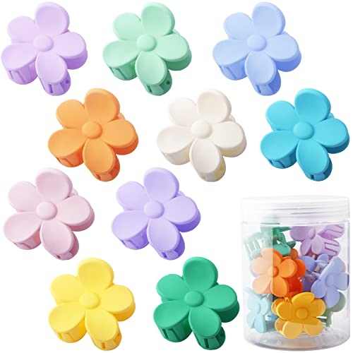 10 PCS Small Flower Hair Clips Cute Flower Clips for Hair Accessories Hair Claw Clips Flower Shaped Hair Clips for Women and Girls Cream Color