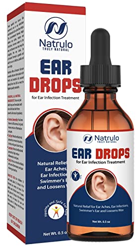 Natrulo Ear Drops for Ear Pain – Organic Ear Drops for Adult, Kids, Baby, Dog & Pets – Relieves Ear Aches, Itchy Ears, Infections, Swimmer's Ear, & Loosens Wax – Kids Safe, Made in USA