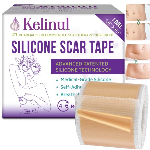 Silicone Scar Sheets, Silicone Scar Tape Roll, (1.6” x 60”Roll), Reusable, Professional Scar Removal Sheets for C-Section, Surgery, Burn, Keloid, Acne et, 6 Month Supply