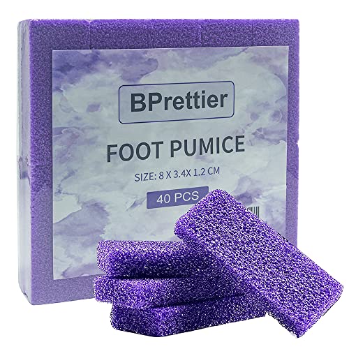 BPrettier Foot Pumice Stone Disposable Pumice Stone for Feet Foot Scrubber Sponge Callus Remove Dead Skin,Pedicure Supplies Nail Salon Home Use 40 PCS