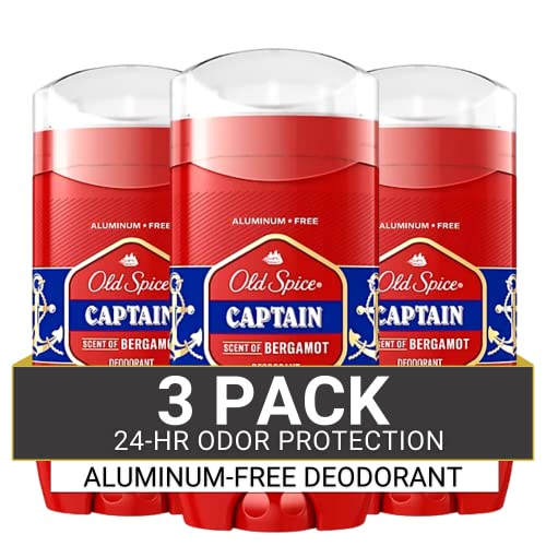 Old Spice Red Collection Deodorant for Men, Captain Scent, 3 ct, 3oz each, 9oz total