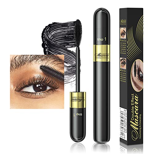 Mascara Black Volumizing and Lengthening - Long-Lasting, Fast Dry, Waterproof and Smudge-Proof, Tubing Mascara, Curling Eyelashes, Cruelty Free, Eye Makeup, Black, 1 Count