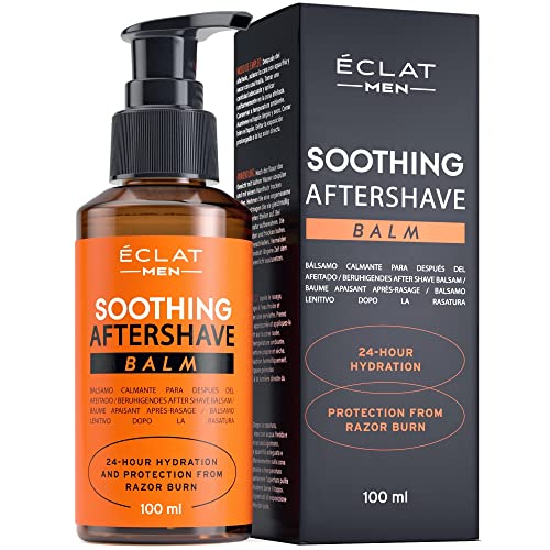Eclat Skincare 𝗪𝗜𝗡𝗡𝗘𝗥 𝟮𝟬𝟮𝟯* Aftershave for Men, Light and Non Greasy Aftershave Balm that Reduces Razor Burn, Bump and Redness, Hydrating Mens Aftershave, 100% Organic After Shave Lotion