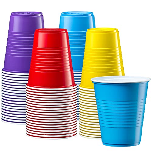 Comfy Package [40 Count] 12 oz. Disposable Party Plastic Cups - Assorted Colors Drinking Cups